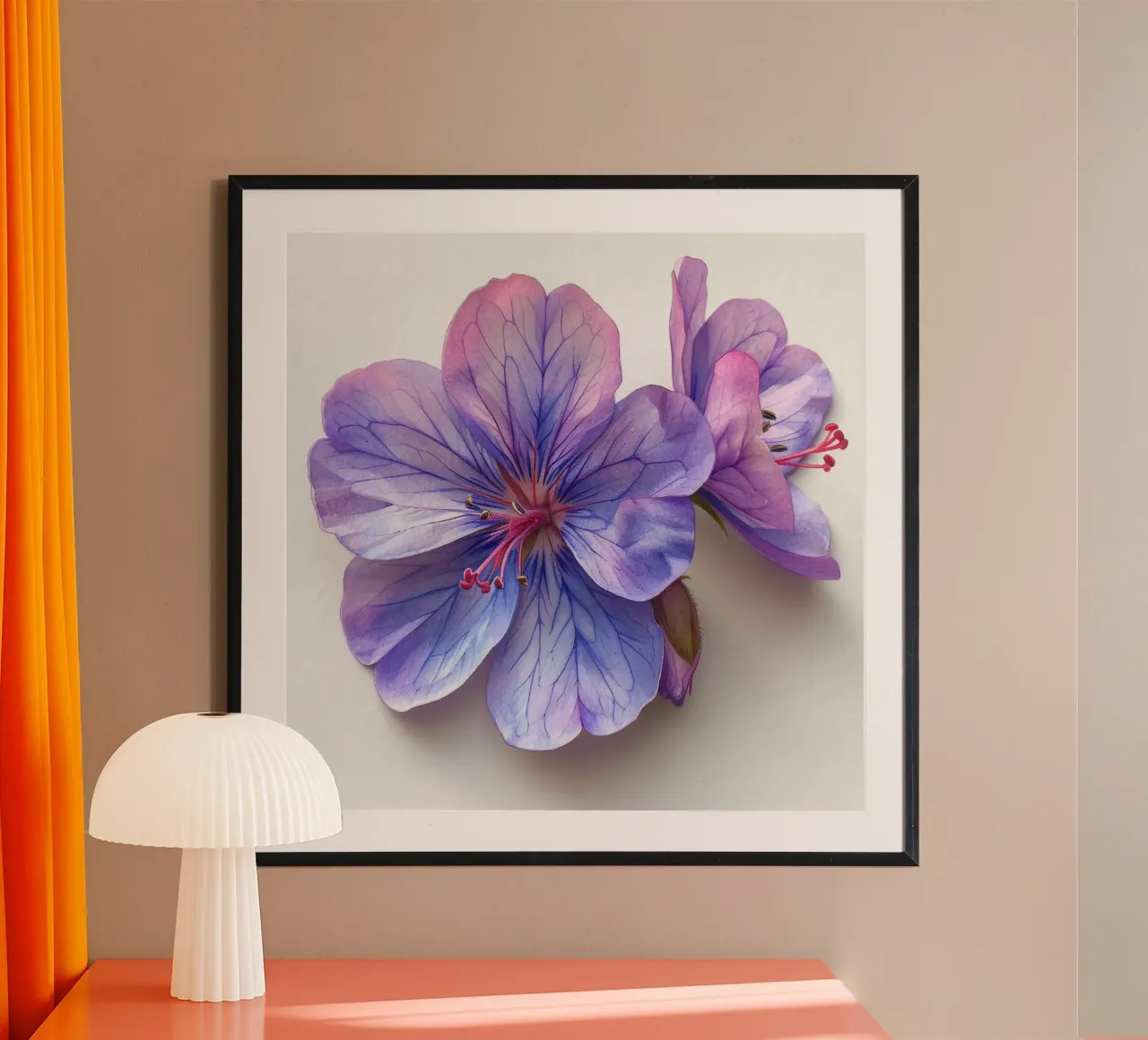 Fiore di geranio 2 poster con telaio in plastica da Bold Blooms