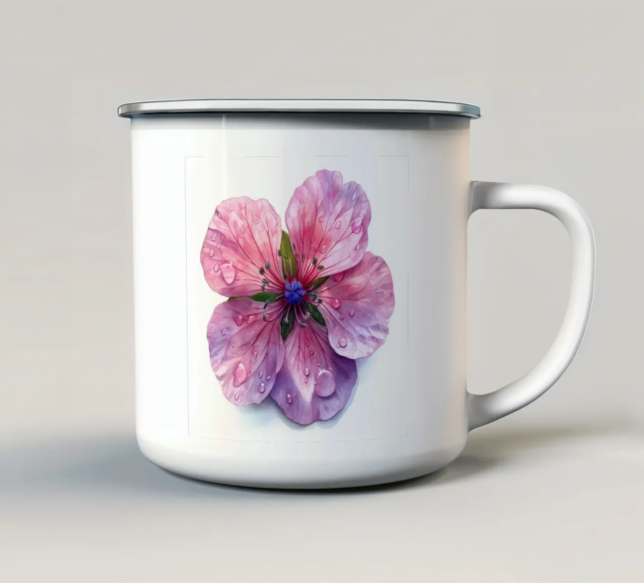 Fiore di geranio 3 tazza in smalto da Bold Blooms