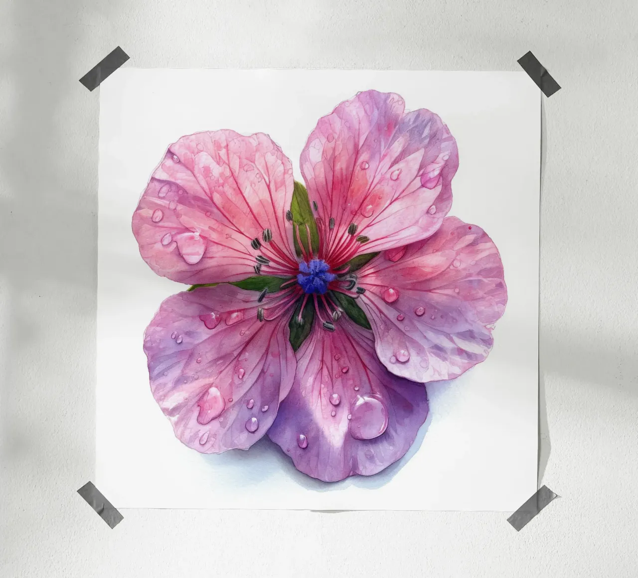 Fiore di geranio 3 poster con telaio in plastica da Bold Blooms