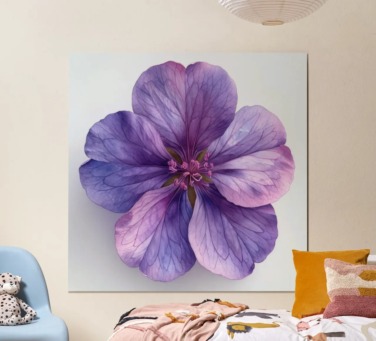 Geranio fiore 1 poster con telaio in legno da Bold Blooms