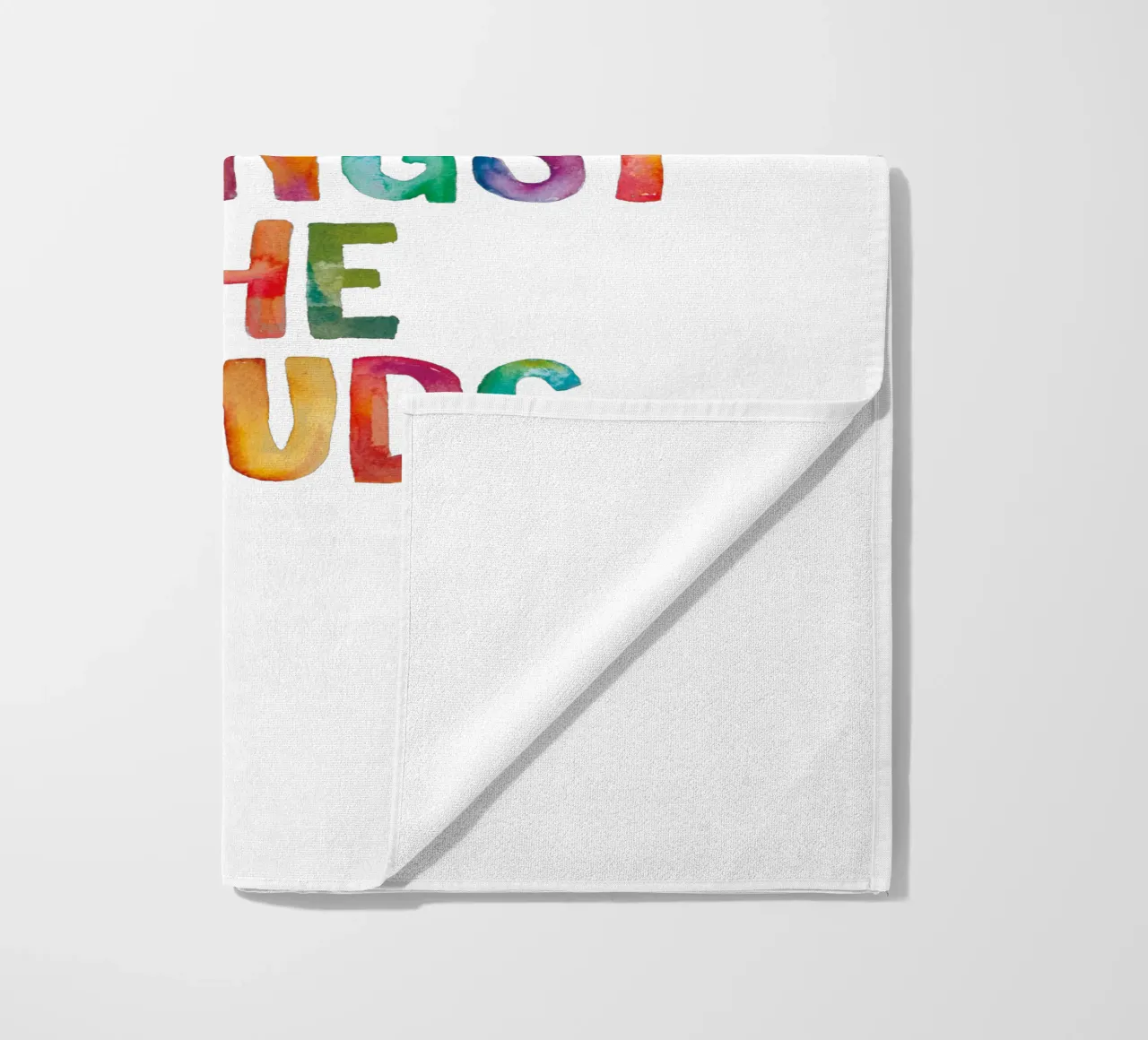 Be A Rainbow Amongst The Clouds Arcobaleni Tipografia Design telo mare da THE MOTIVATED TYPE