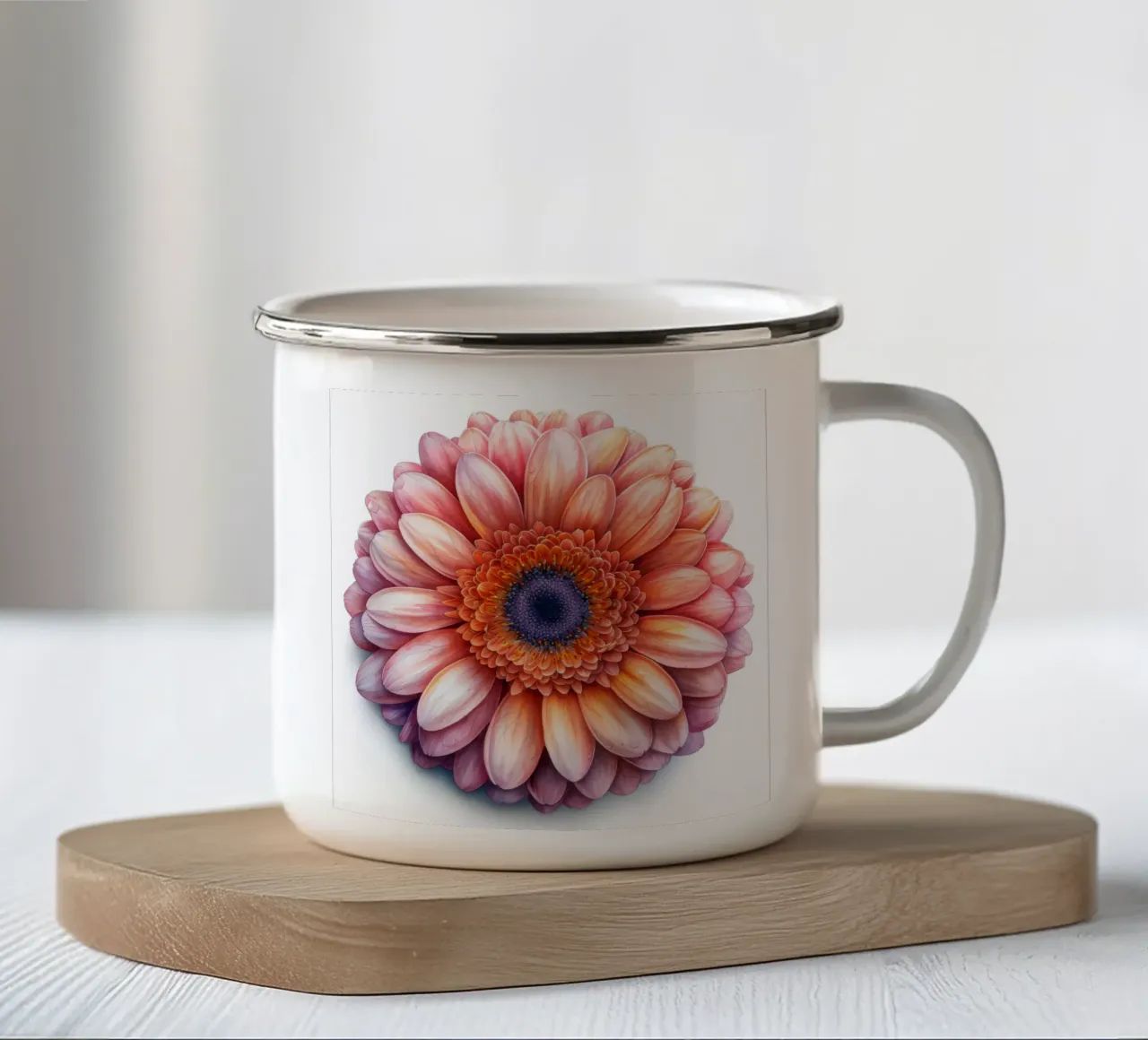 Fiore di gerbera 2 tazza in smalto da Bold Blooms