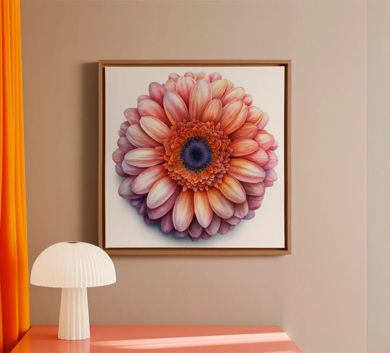Fiore di gerbera 2 tela con Cornice a cassetta da Bold Blooms