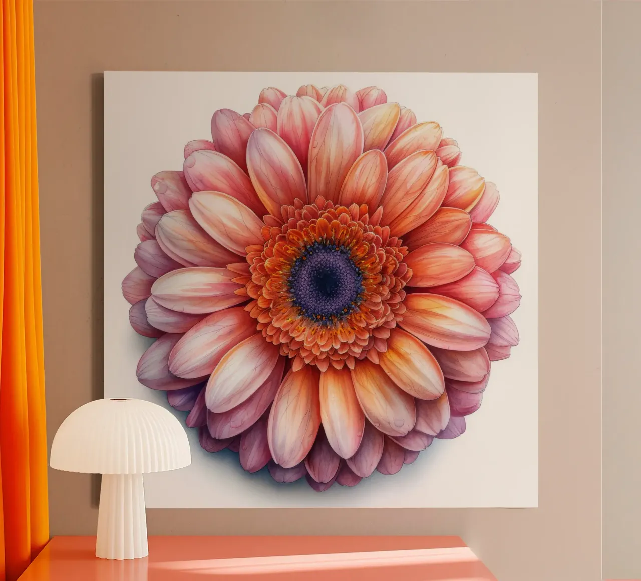 Fiore di gerbera 2 tela con Cornice a cassetta da Bold Blooms
