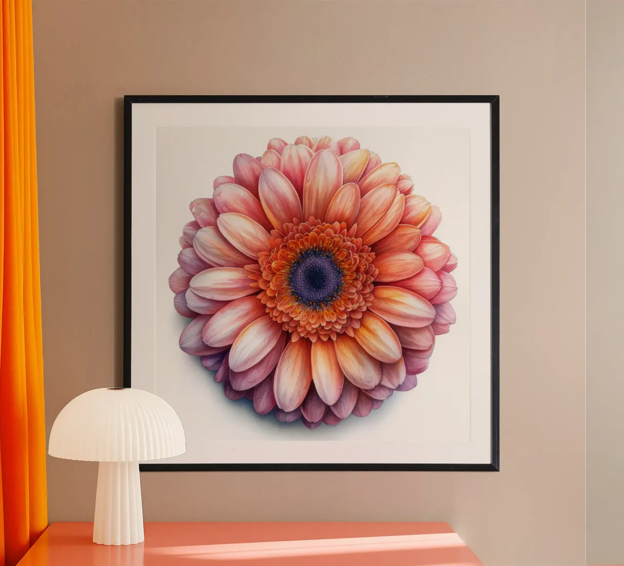Fiore di gerbera 2 poster con telaio in plastica da Bold Blooms