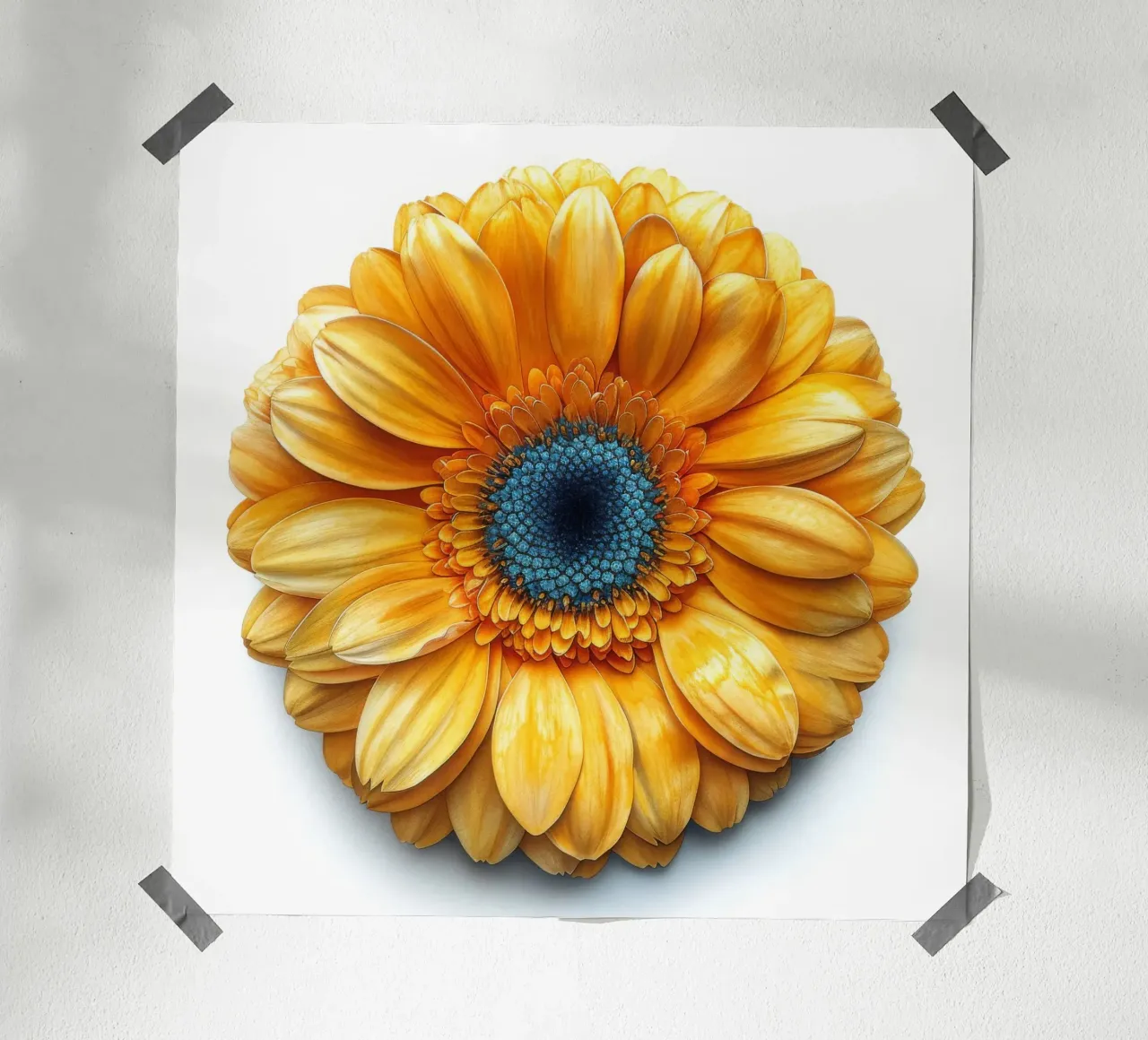 Fiore di gerbera 3 poster con telaio in legno da Bold Blooms