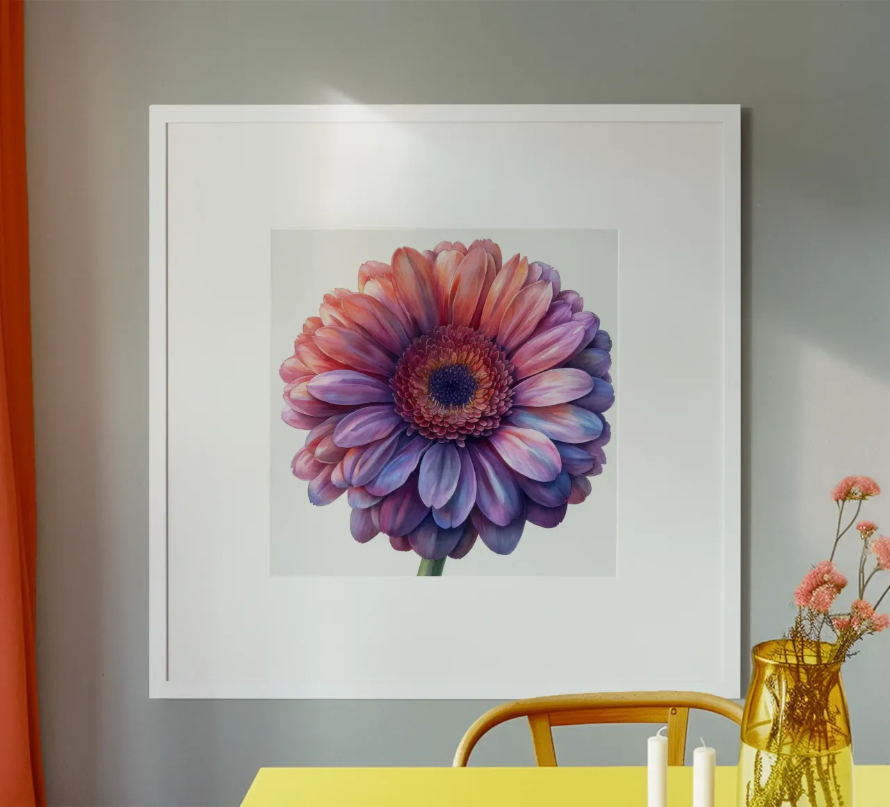 Fiore di gerbera 4 poster con telaio in plastica da Bold Blooms