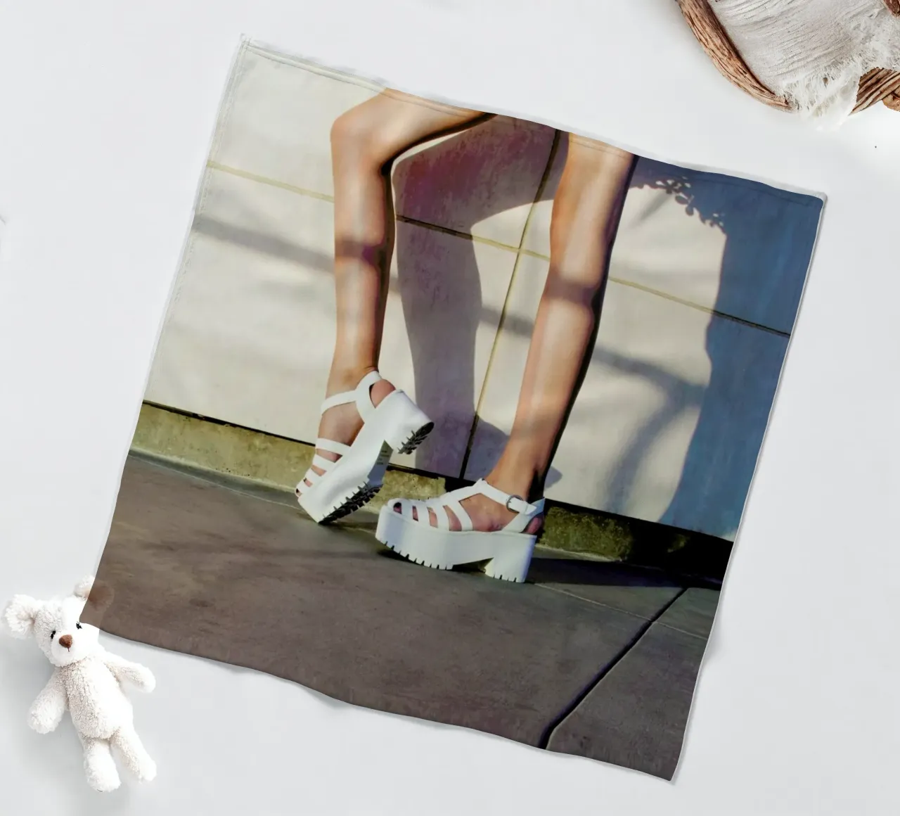 Shadow Shoes fleece blanket by Aysha Banos