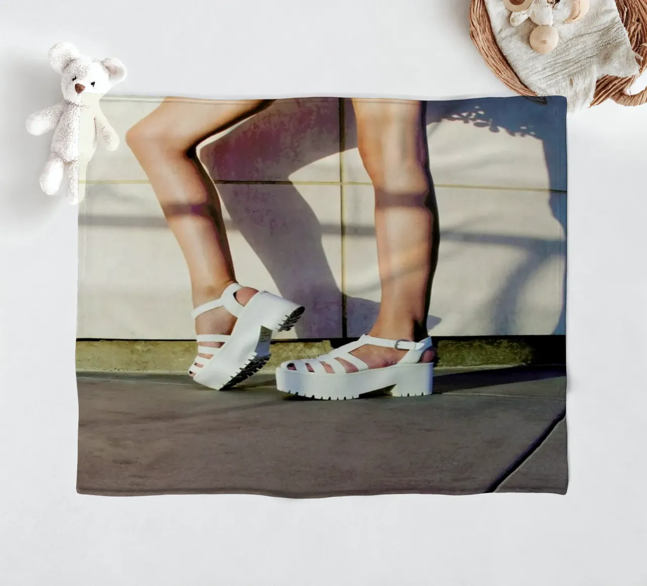 Shadow Shoes fleece blanket by Aysha Banos