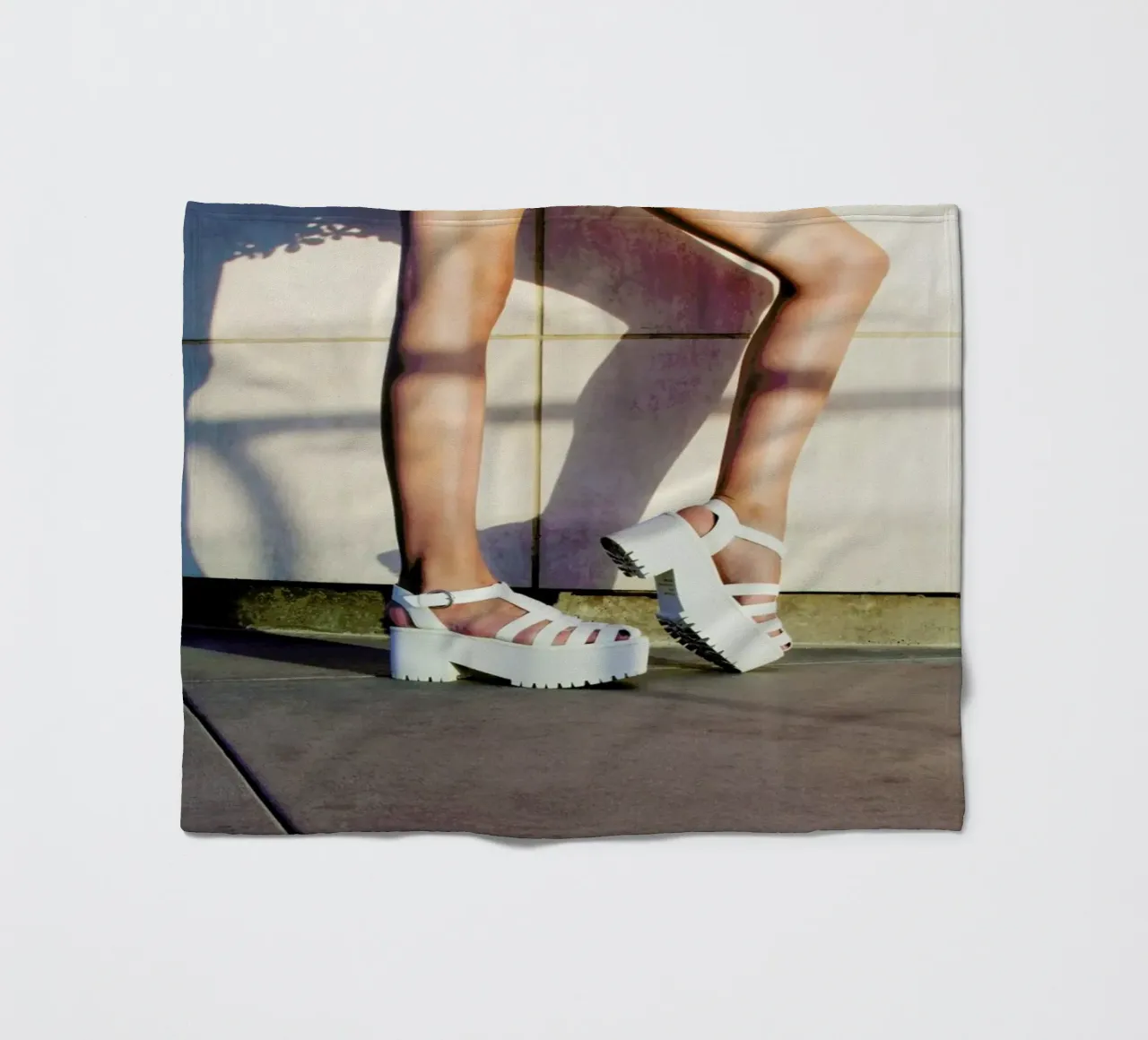 Shadow Shoes fleece blanket by Aysha Banos