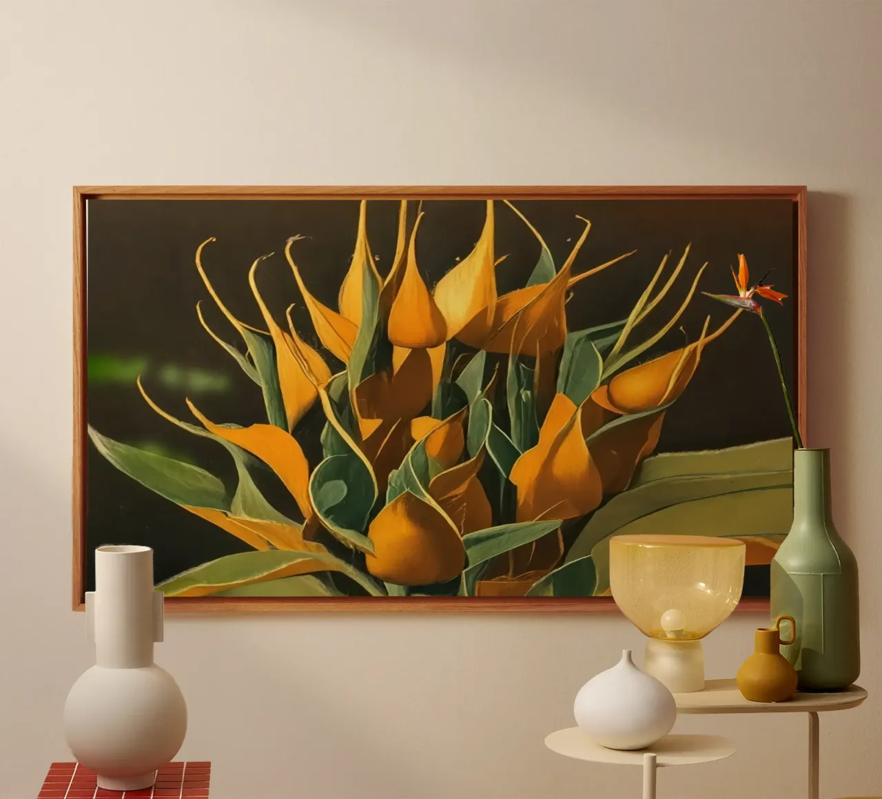 Girasole_2 tela con Cornice a cassetta da Impressionismus by LK