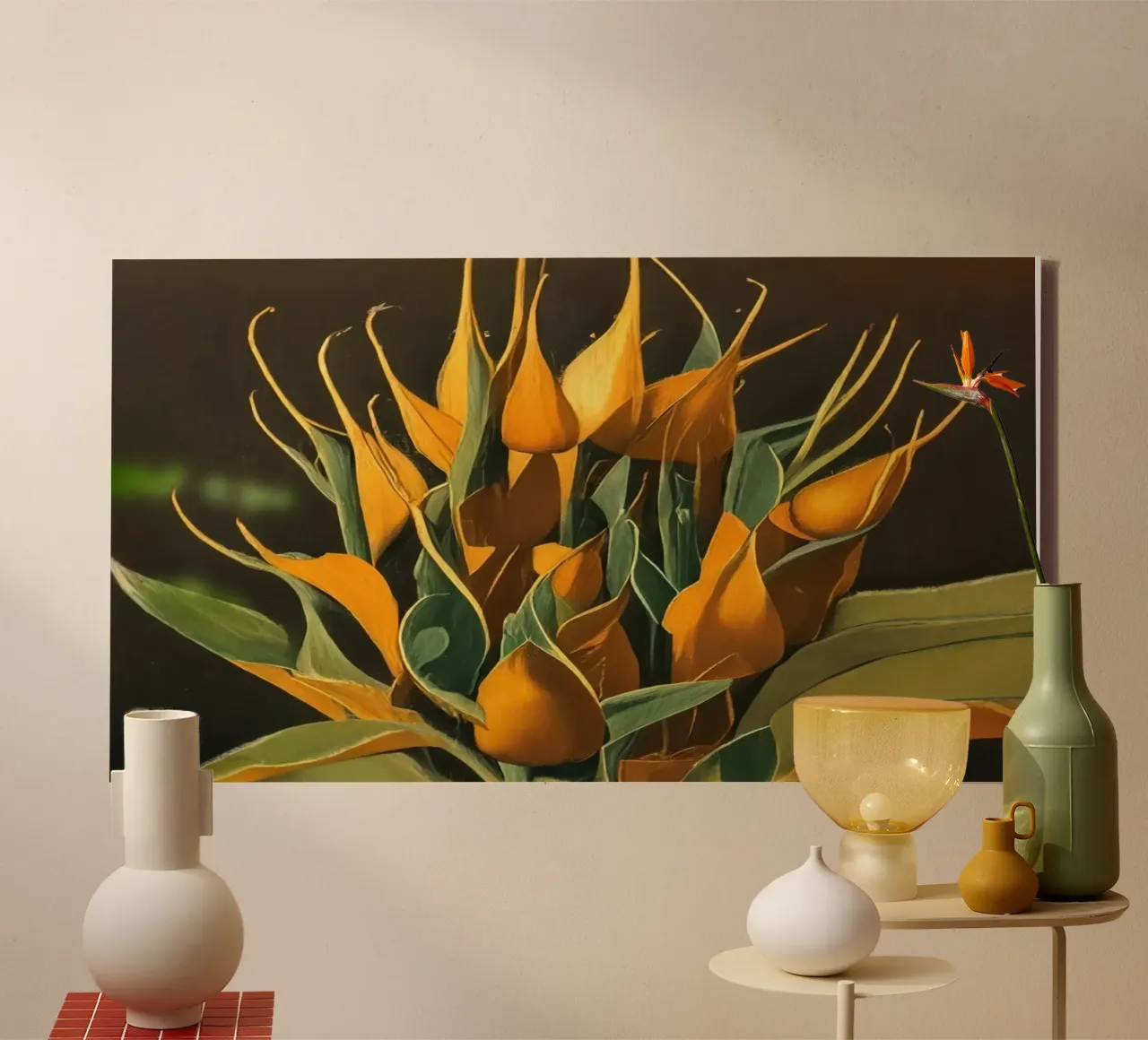 Girasole_2 tela con Cornice a cassetta da Impressionismus by LK