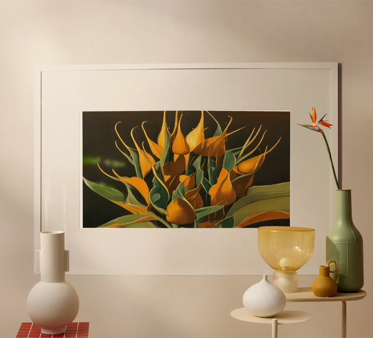 Girasole_2 poster con telaio in alluminio da Impressionismus by LK
