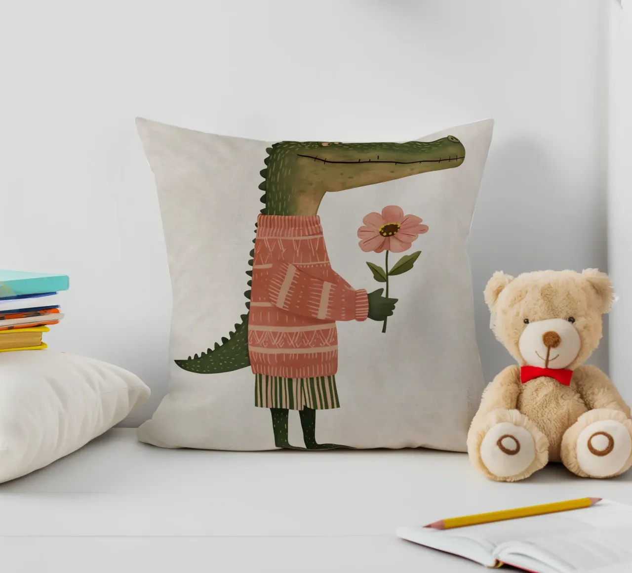 Boho Nursery 5 Crocodile cuscino da Boho Print Collection