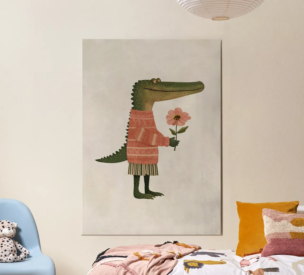 Boho Nursery 5 Crocodile alluminio dibond da Boho Print Collection
