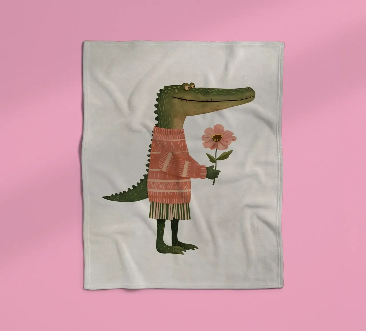 Boho Nursery 5 Crocodile coperta in pile da Boho Print Collection
