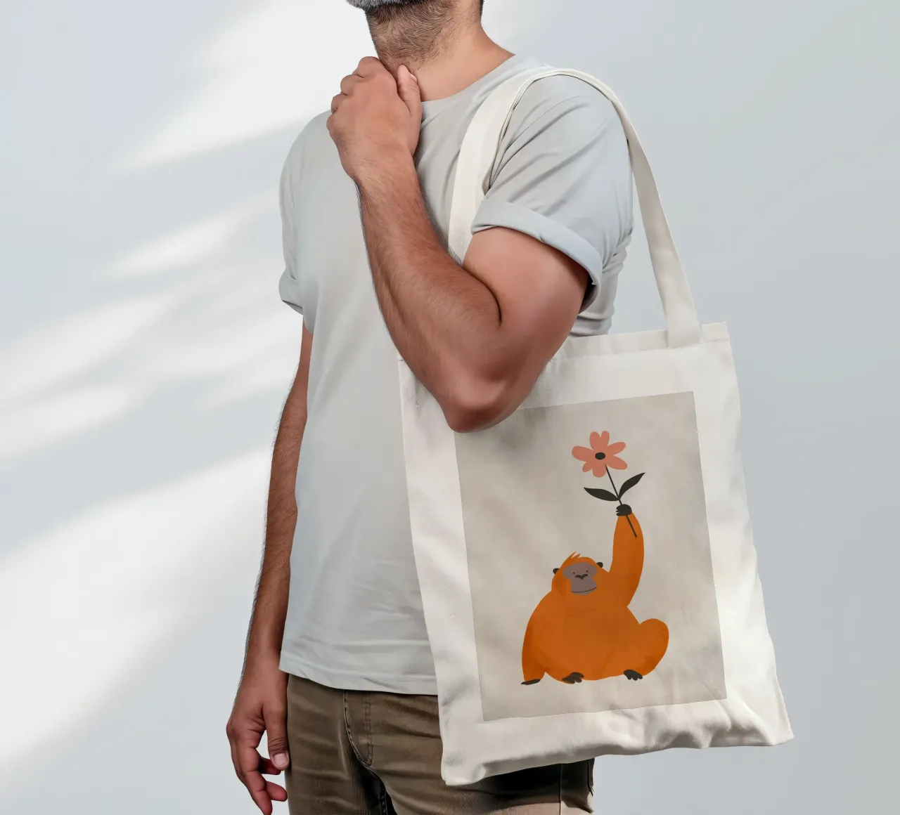 Boho Nursery 5 Monkey 1 borsa in juta da Boho Print Collection