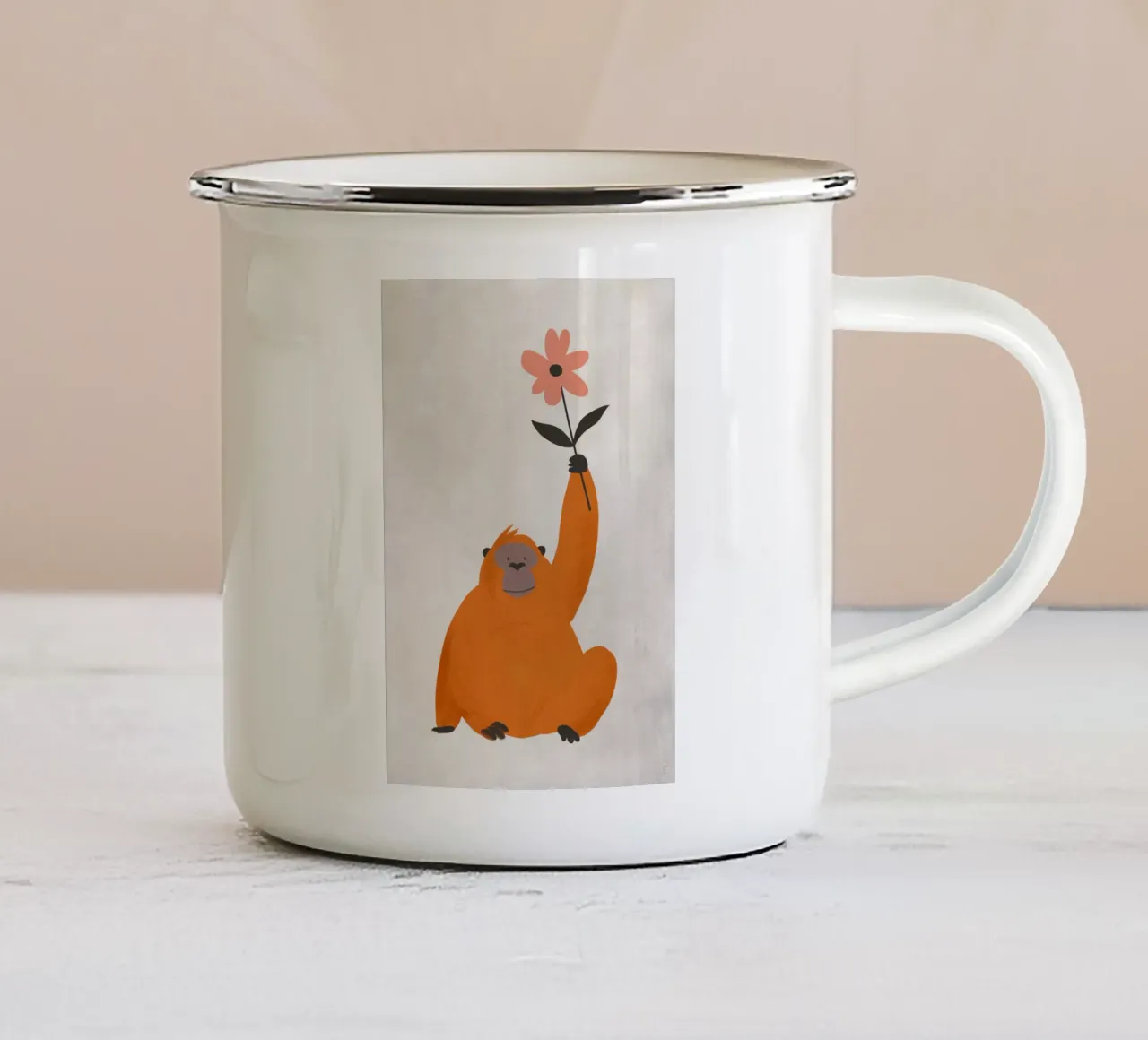 Boho Nursery 5 Monkey 1 tazza in smalto da Boho Print Collection