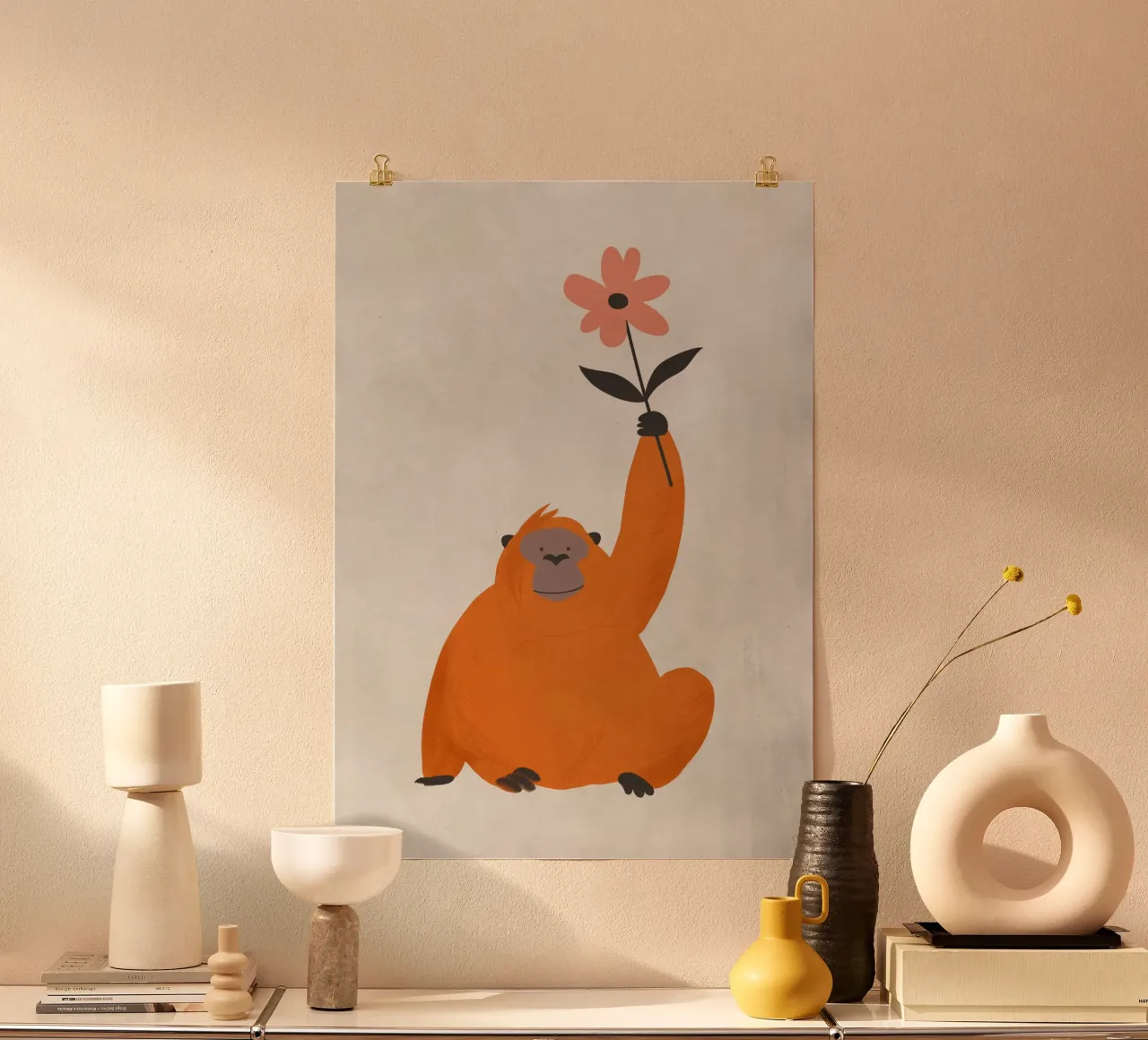 Boho Nursery 5 Monkey 1 carta hahnemühle da Boho Print Collection