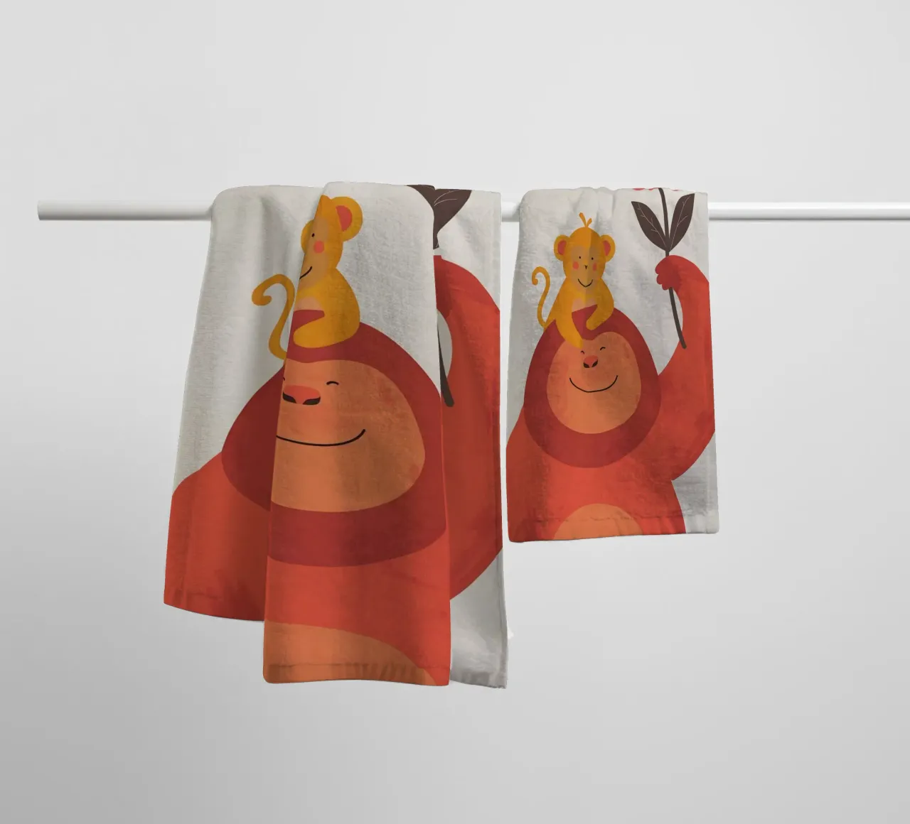 Boho Nursery 5 Monkey 2 asciugamano da bagno da Boho Print Collection