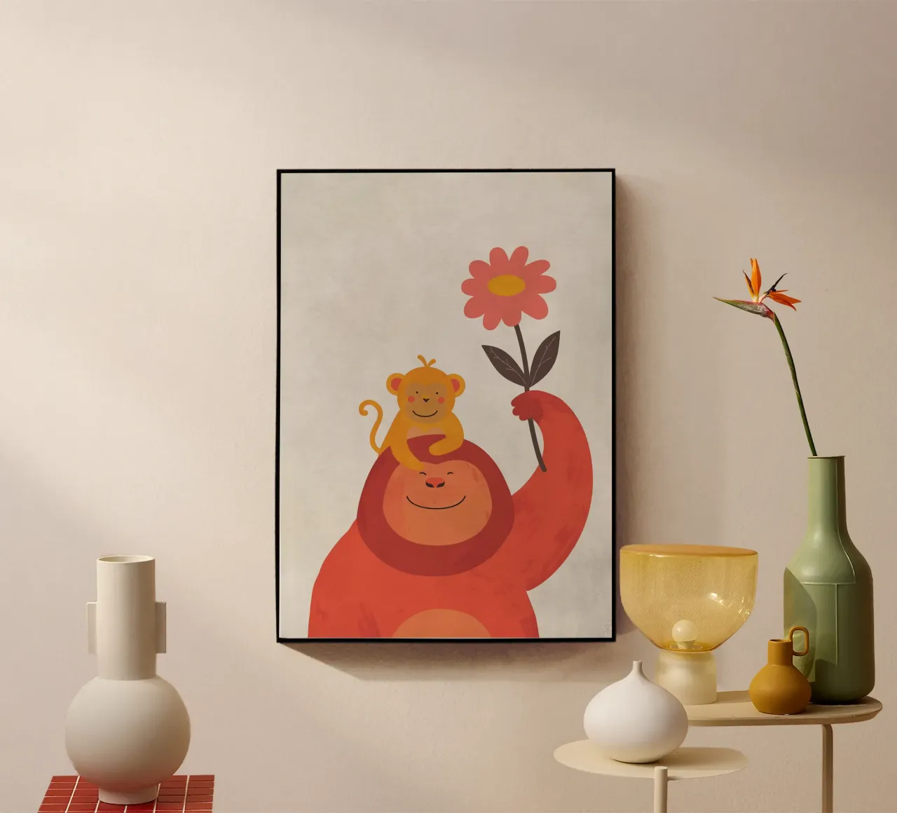 Boho Nursery 5 Monkey 2 metacrilato de Boho Print Collection