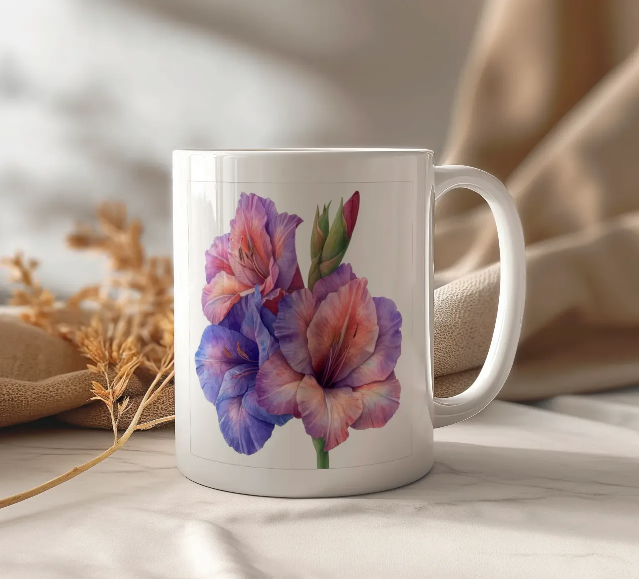 Fiore di gladiolo 1 tazza in ceramica da Bold Blooms