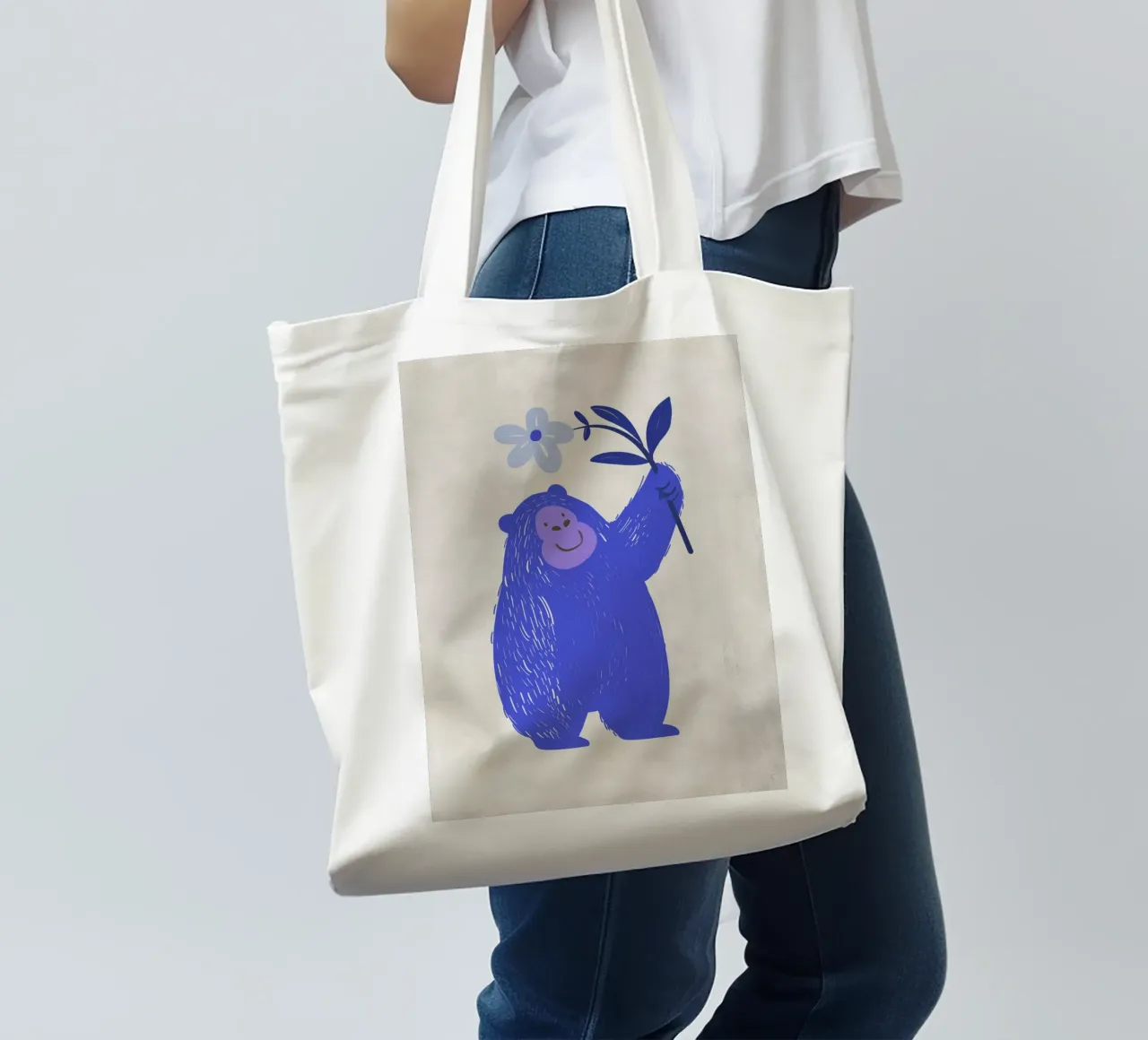 Boho Nursery 5 Monkey 3 borsa in juta da Boho Print Collection