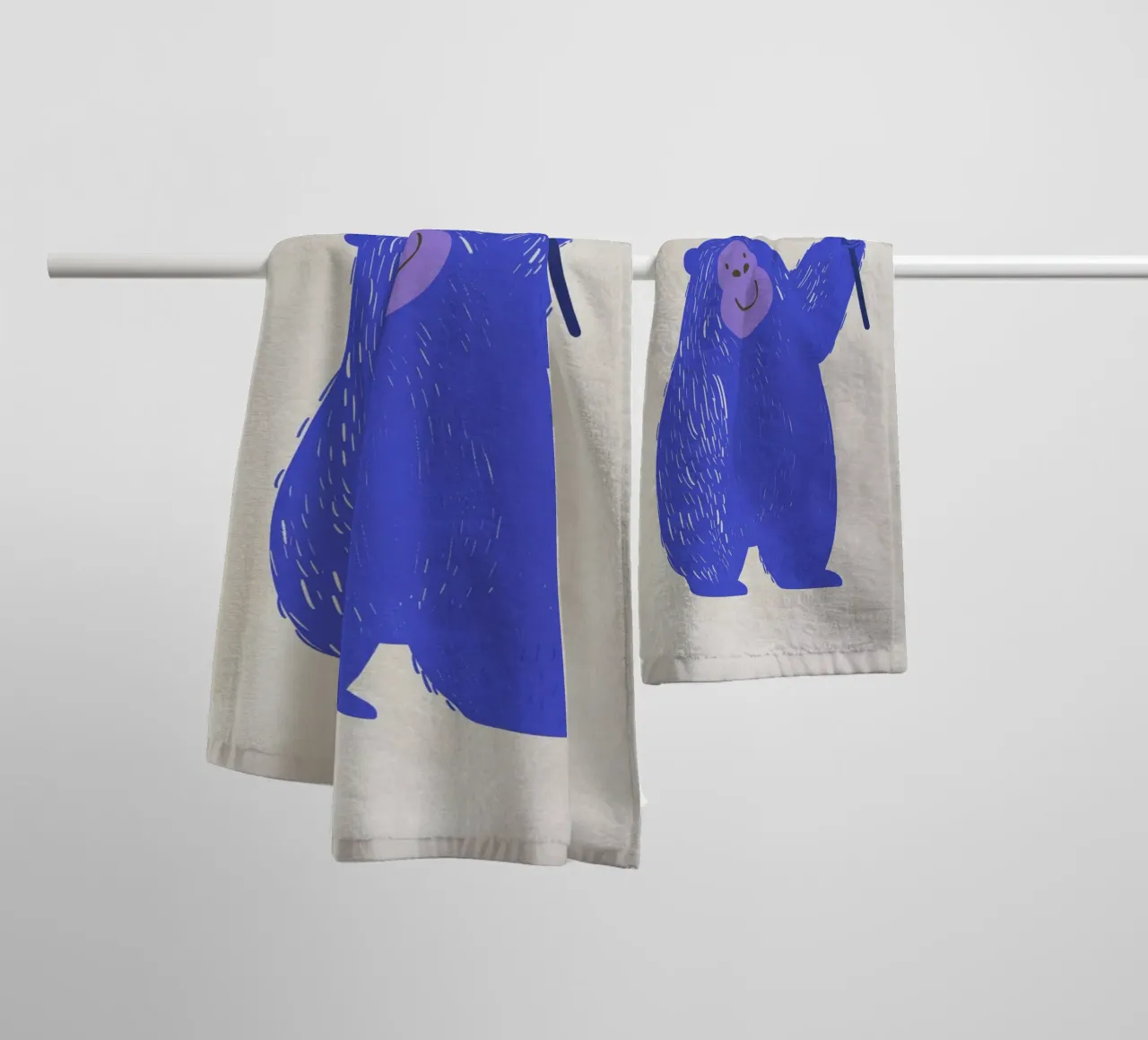 Boho Nursery 5 Monkey 3 asciugamano da bagno da Boho Print Collection