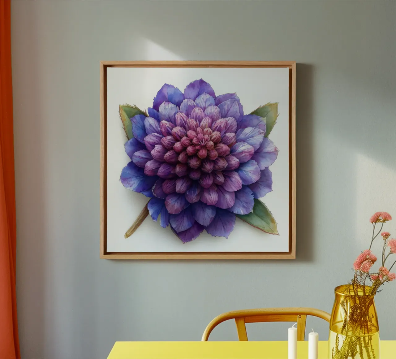 Globe Amaranth Flower 2 canvas by Bold Blooms