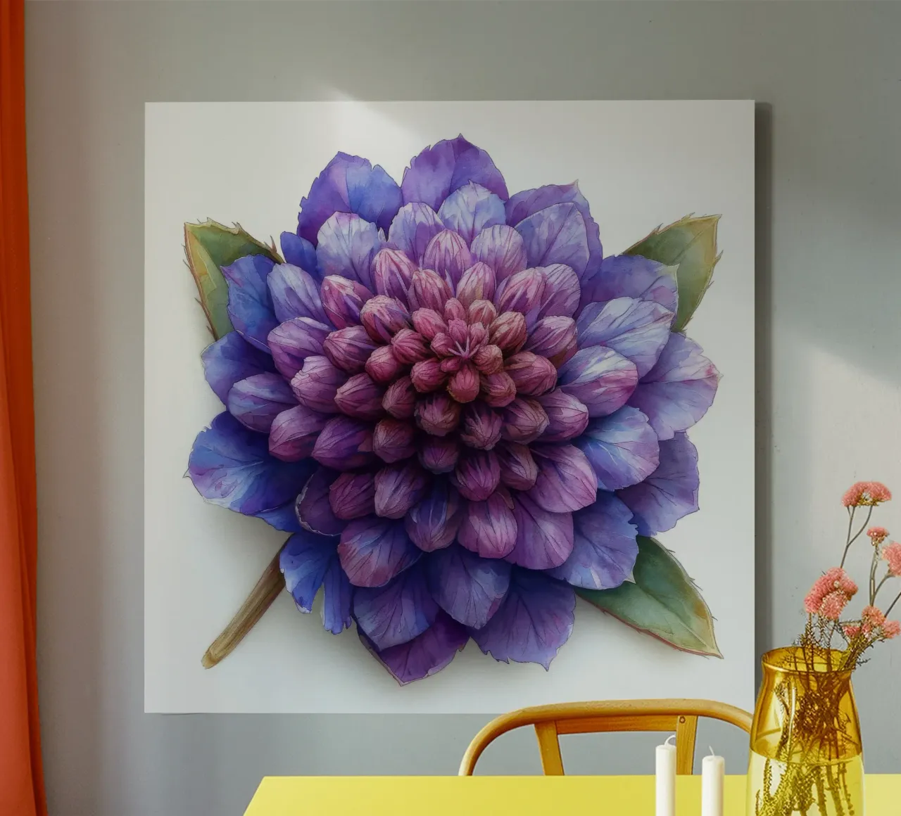 Globe Amaranth Flower 2 canvas by Bold Blooms