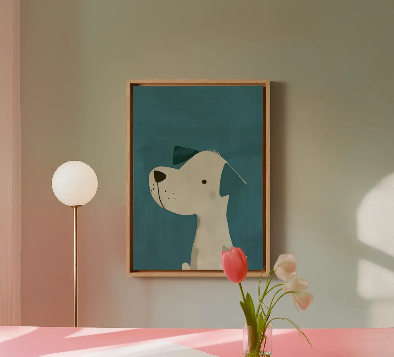 Boho Nursery 6 Dog tela con Cornice a cassetta da Boho Print Collection