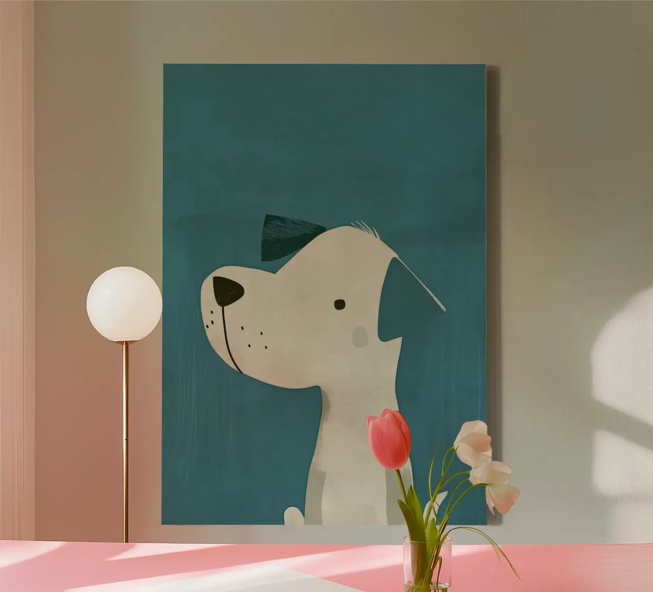 Boho Nursery 6 Dog tela con Cornice a cassetta da Boho Print Collection