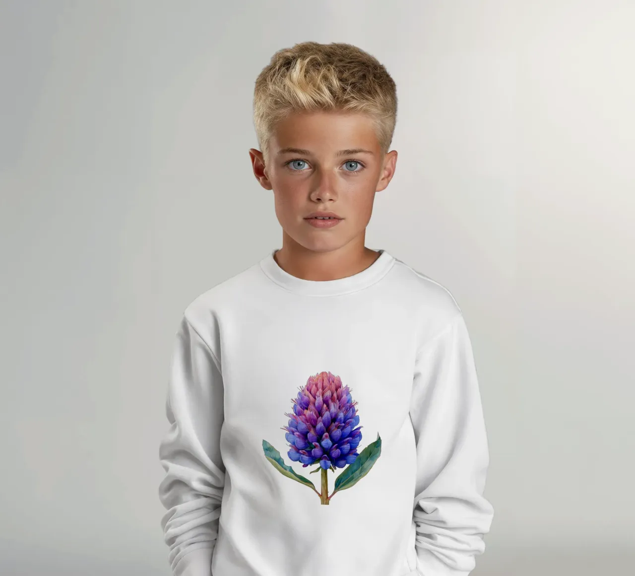 Globe Amaranth Flower 3 kids sweatshirt by Bold Blooms