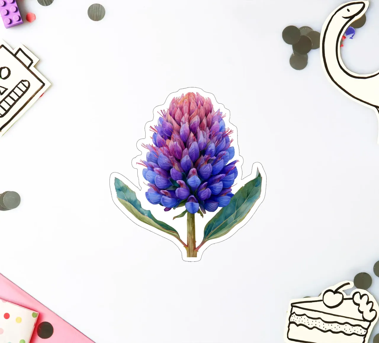 Globe Amaranth Flower 3 sticker by Bold Blooms
