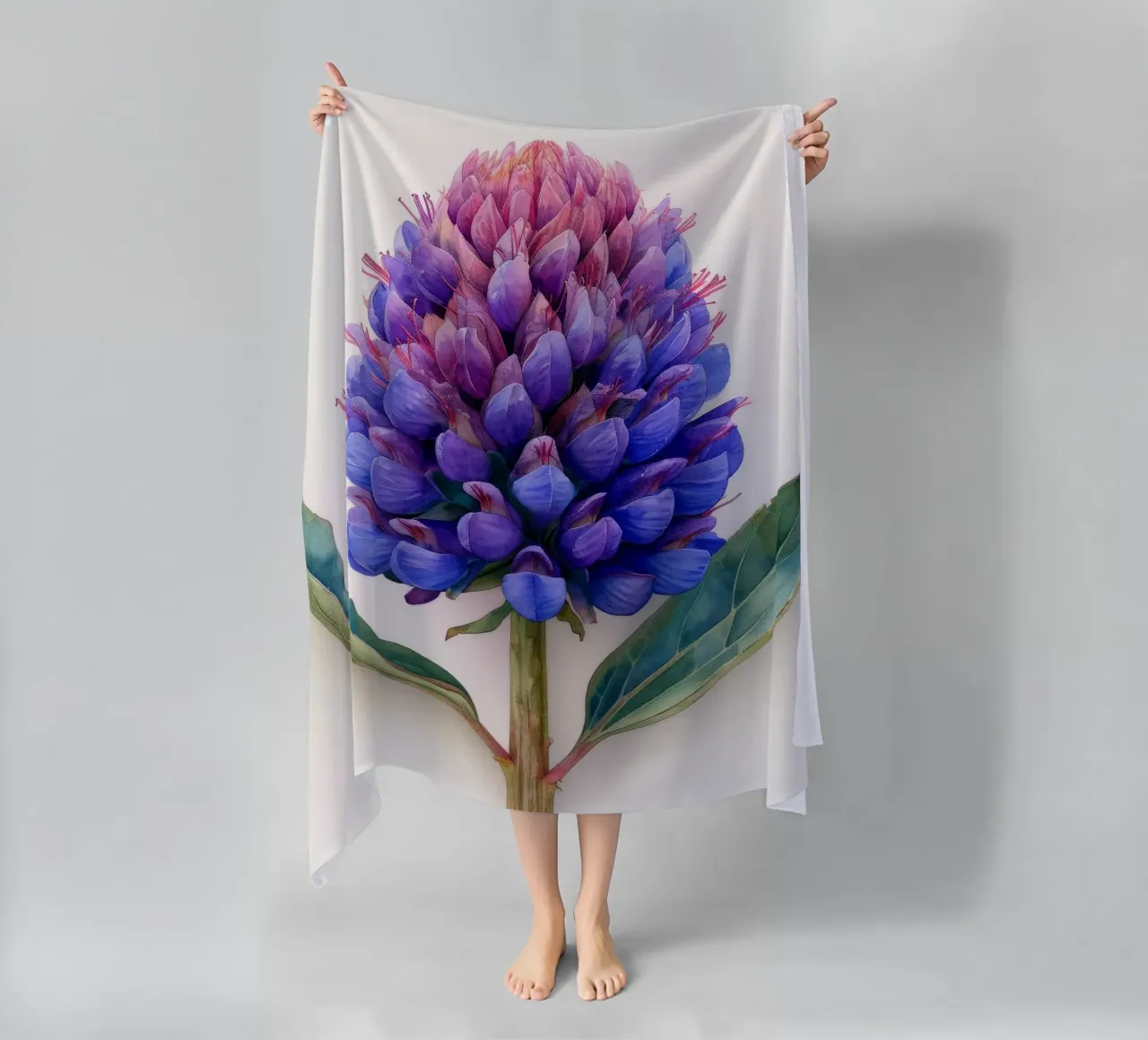 Globe Amaranth Flower 3 beach towel by Bold Blooms