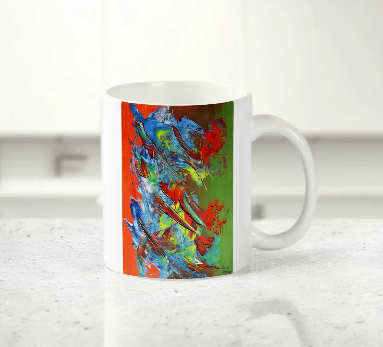 IDEAL GIFT 140 tazza in ceramica da Thierry Vobmann Abstract painting