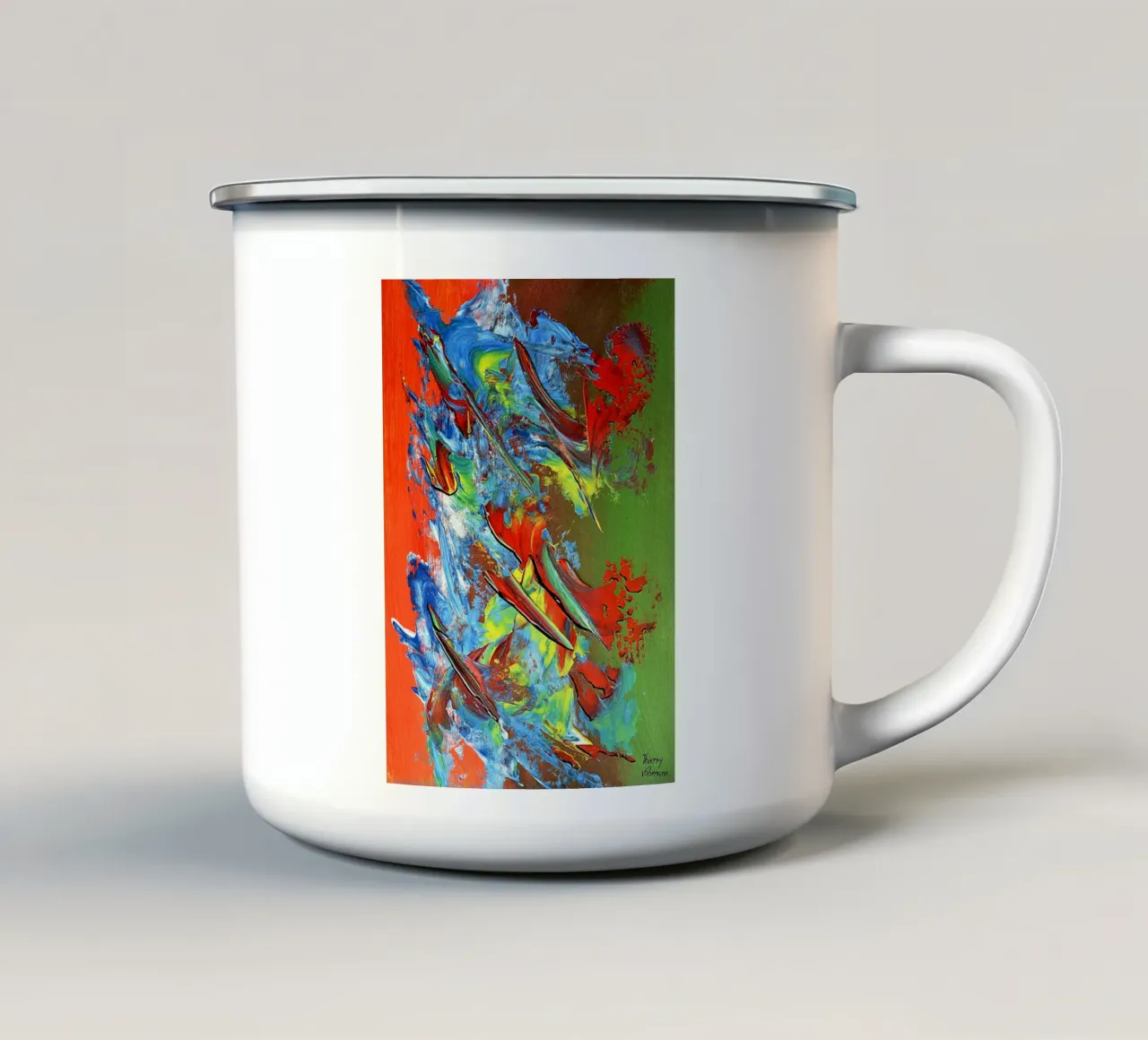IDEAL GIFT 140 tazza in smalto da Thierry Vobmann Abstract painting