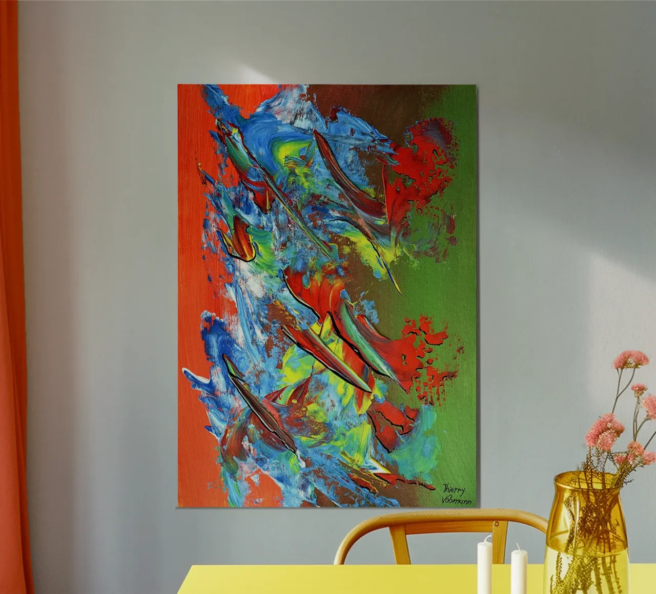 IDEAL GIFT 140 poster con telaio in legno da Thierry Vobmann Abstract painting