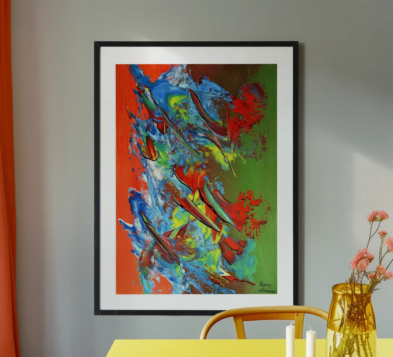 IDEAL GIFT 140 poster con telaio in legno da Thierry Vobmann Abstract painting