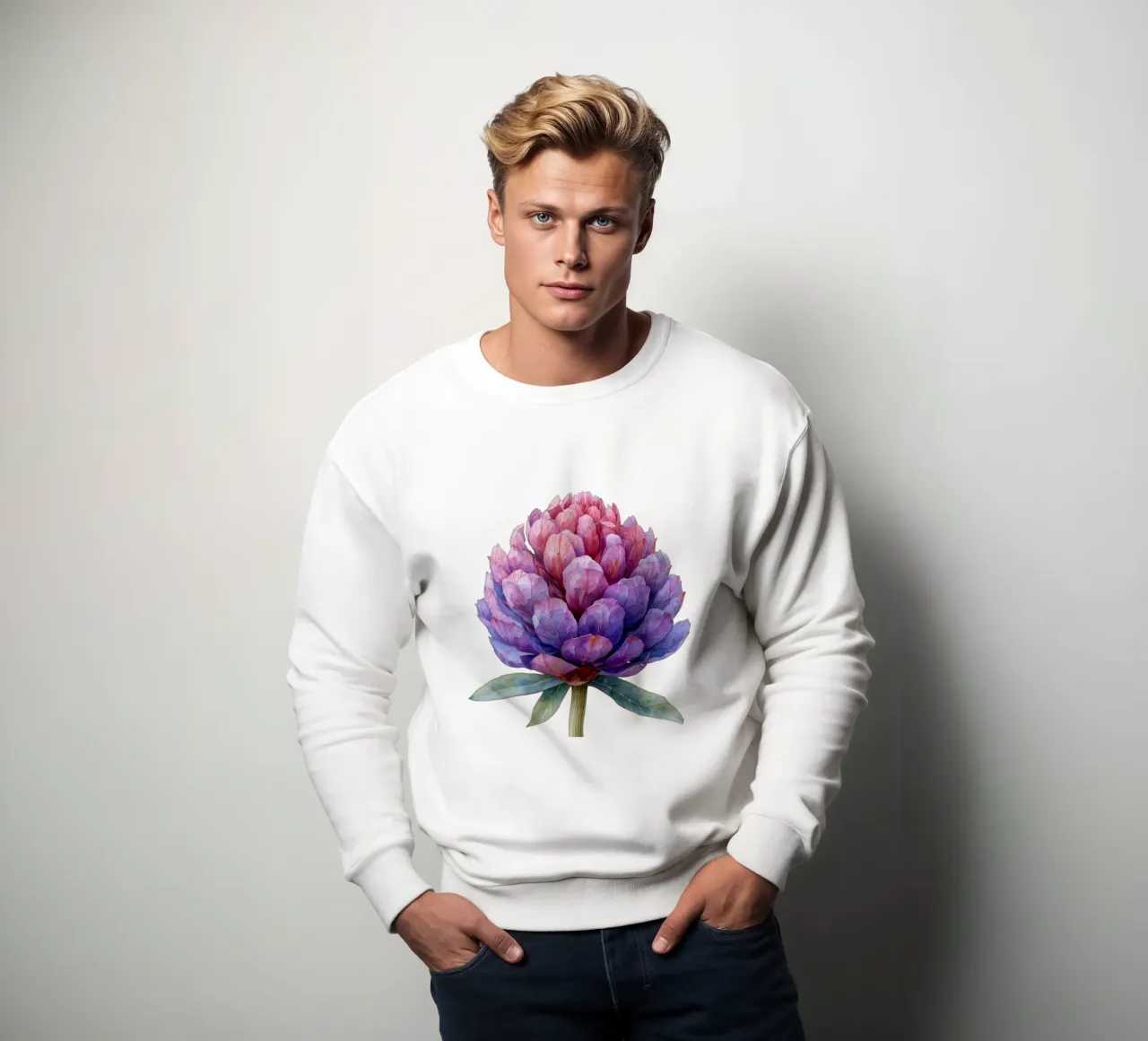 Globe Amaranth Flower 4 sweatshirt by Bold Blooms