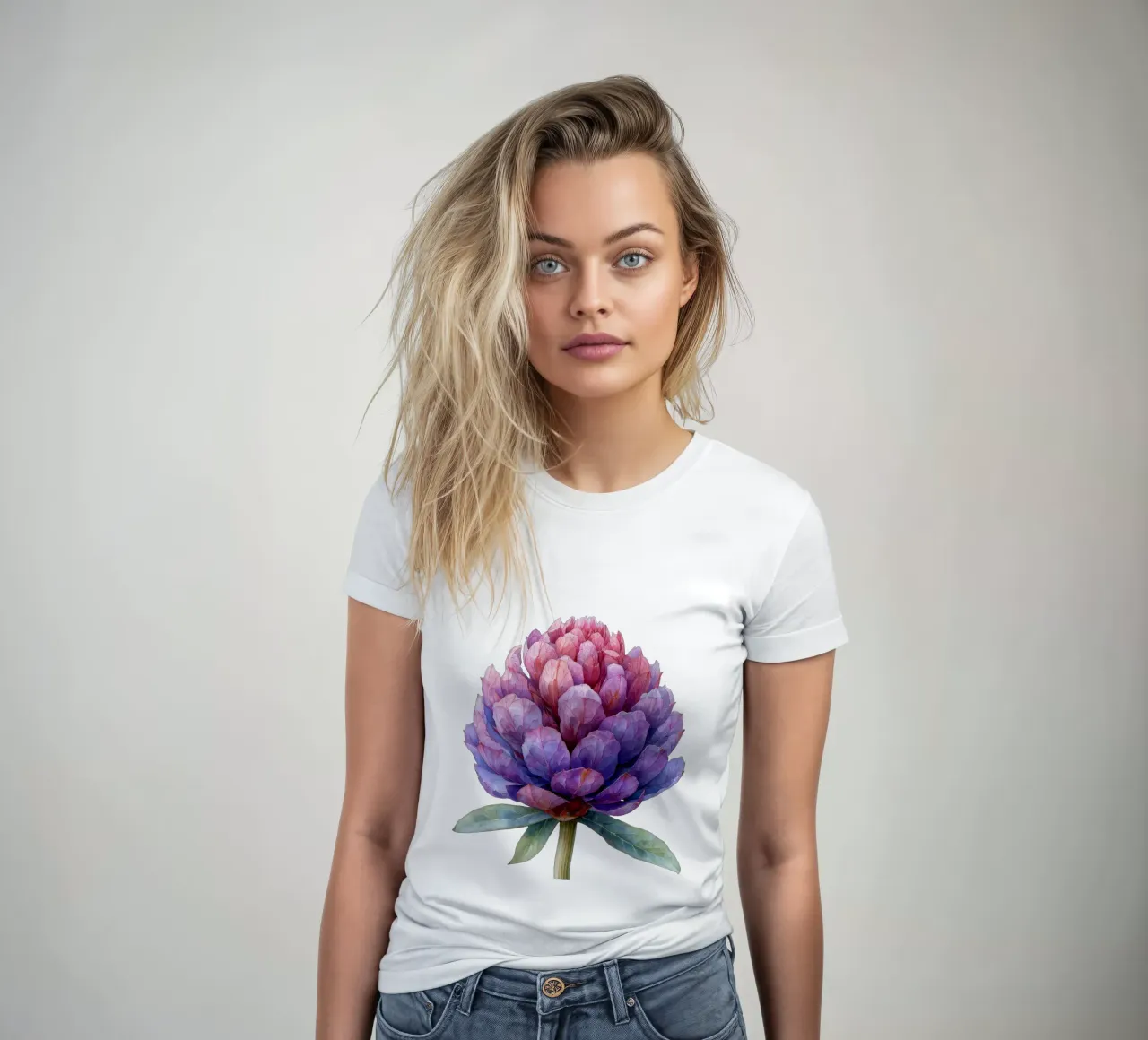 Globe Amaranth Flower 4 women's fitted t-shirt by Bold Blooms