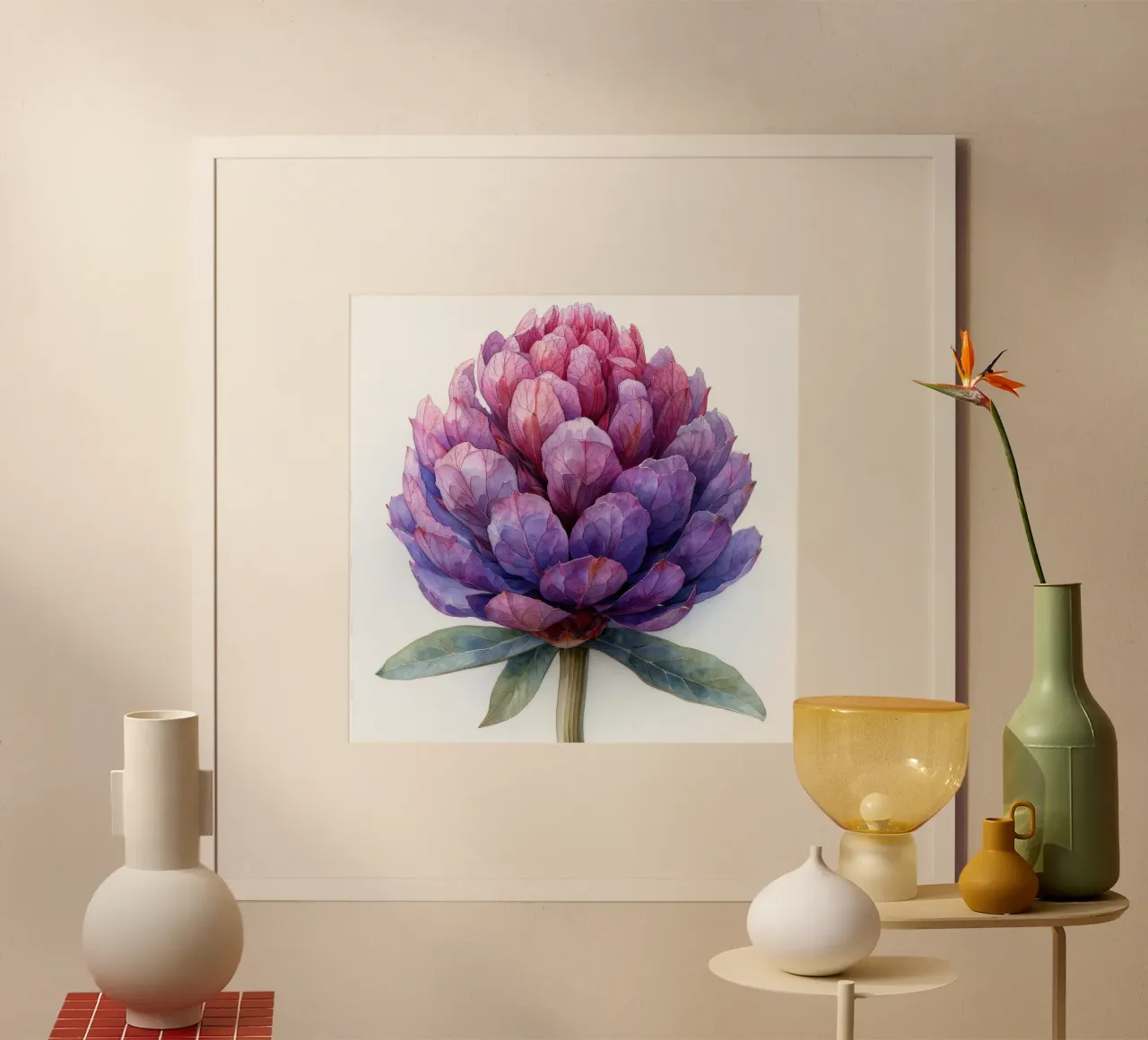 Globe Amaranth Flower 4 hahnemühle by Bold Blooms
