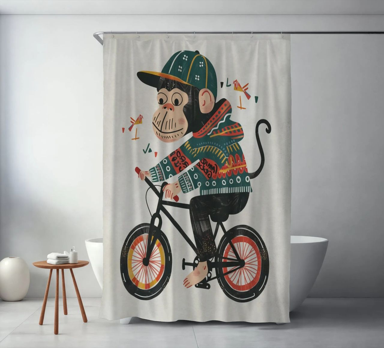 Boho Nursery 6 Monkey Duschvorhang von Boho Print Collection