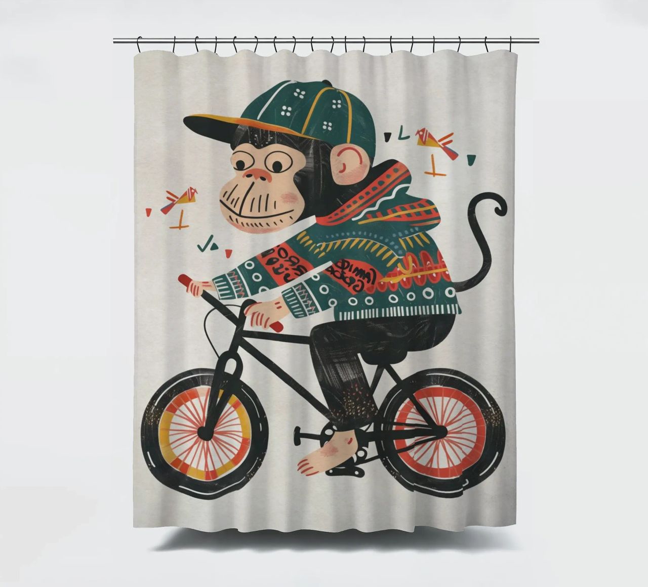 Boho Nursery 6 Monkey Duschvorhang von Boho Print Collection