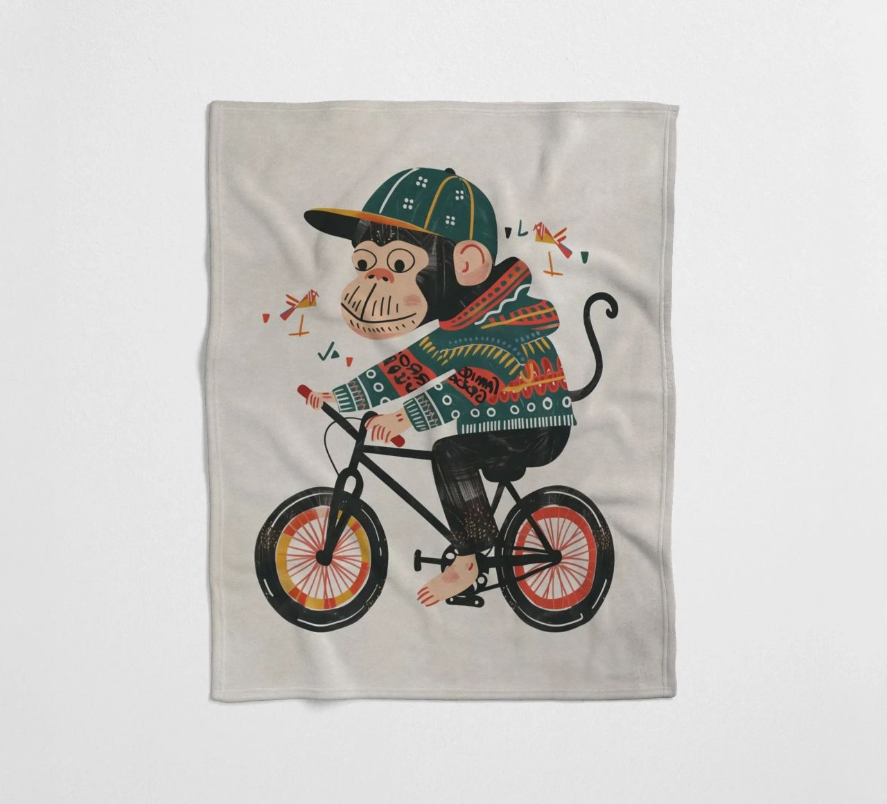 Boho Nursery 6 Monkey Fleecedecke von Boho Print Collection