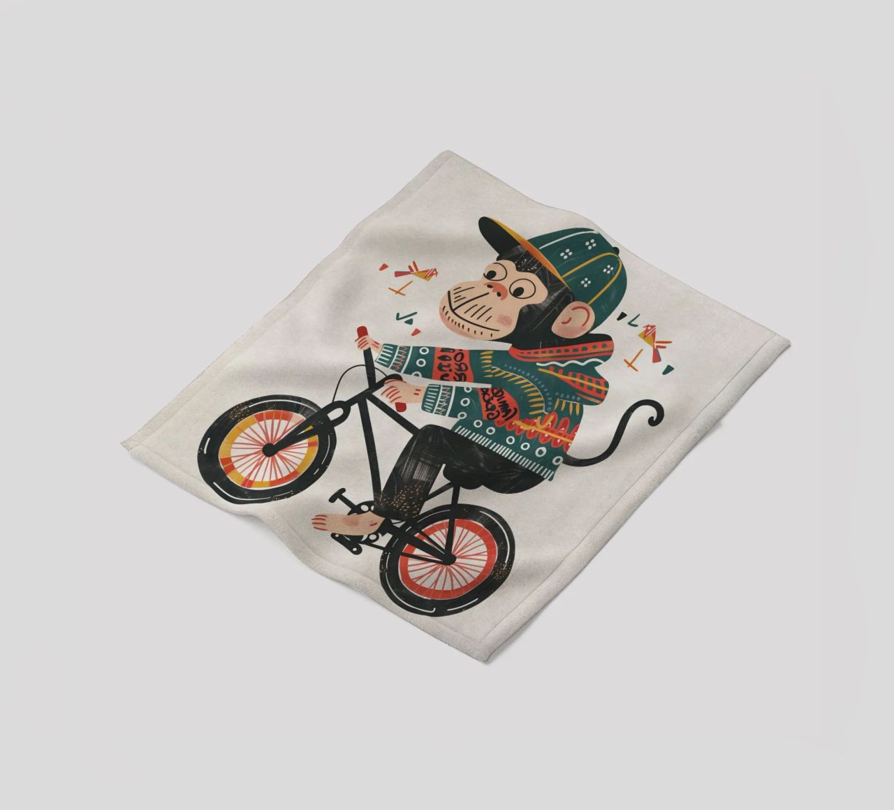Boho Nursery 6 Monkey Fleecedecke von Boho Print Collection