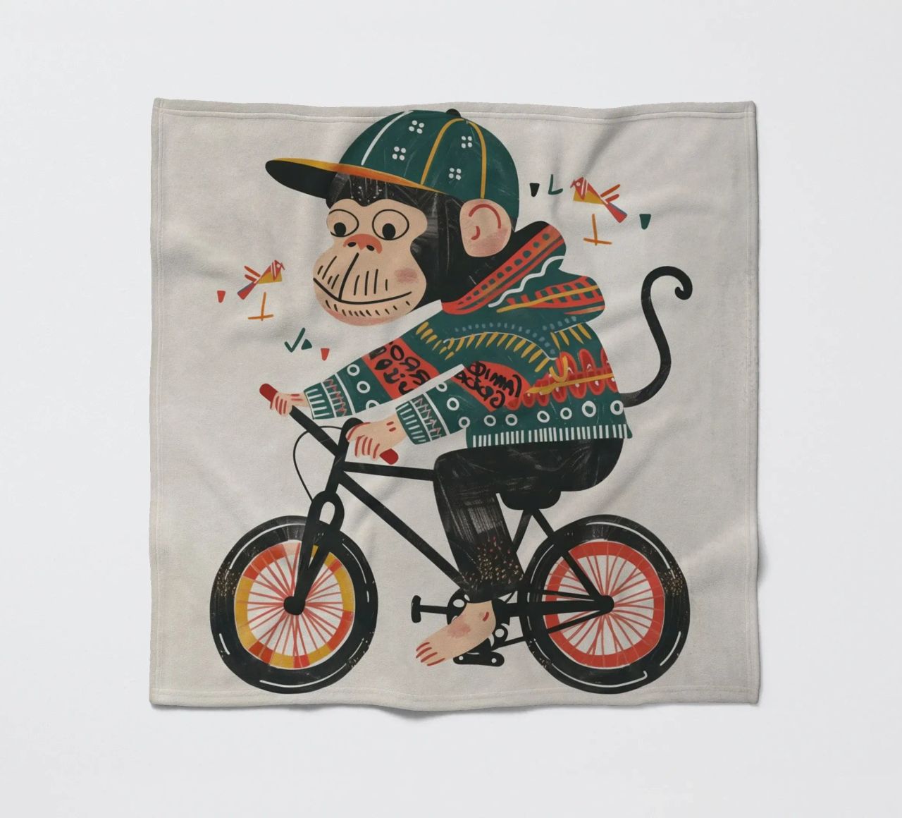 Boho Nursery 6 Monkey Fleecedecke von Boho Print Collection