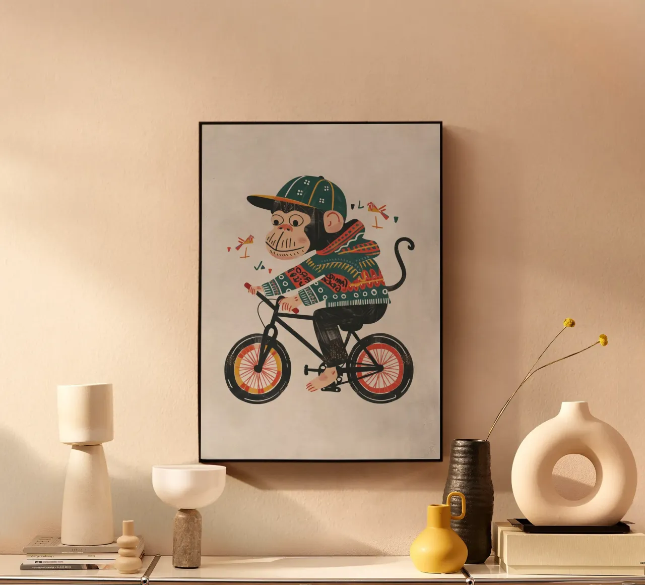 Boho Nursery 6 Monkey metacrilato de Boho Print Collection