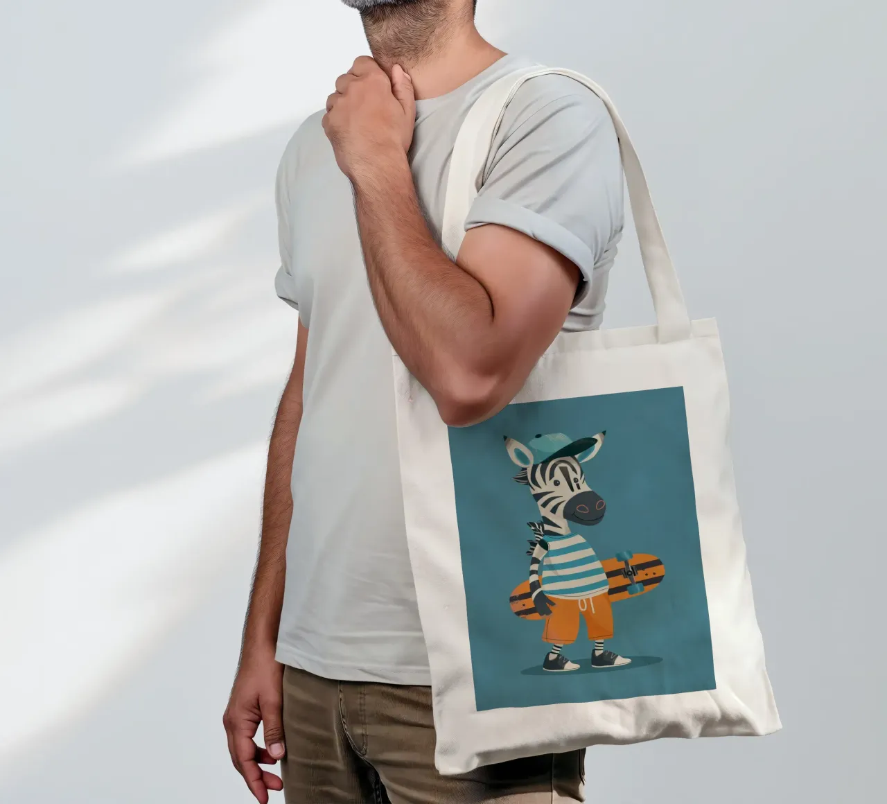 Boho Nursery 6 Zebra borsa in juta da Boho Print Collection