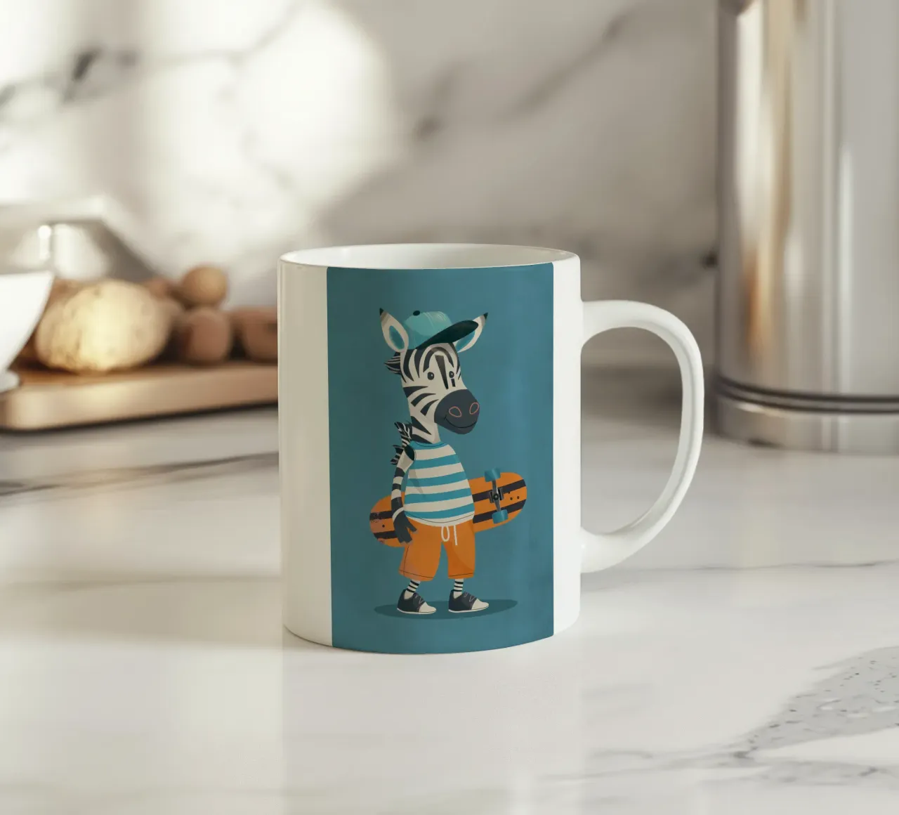 Boho Nursery 6 Zebra Keramik Tasse von Boho Print Collection
